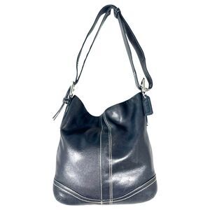 Margot Black Pebbled Leather Foldover Crossbody Shoulder Bag Silver Hardware